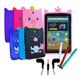 Capa Silicone P/ Tablet Amazon Fire Hd8 + Caneta Touch+ Fone