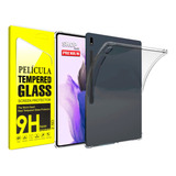 Capa Silicone + Película P/ Tablet Galaxy Tab S7 Fe S7 Plus
