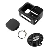 Capa Silicone+tampa Lateral Aberta+protetor Lente Gopro 13