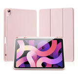 Capa Smartcase Slot Caneta Para iPad Air 5 10.9 A2588 A2589 Cor Rosa-claro