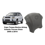 Capa Tampa Buzina Airbag Volante Tucson Cinza Claro 2.0 2.7