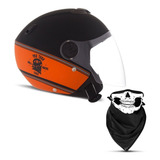 Capacete Aberto Moto Skull Riders Harley Davidson + Bandana