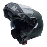 Capacete Articulado Nzi Combi2 Flydeck Verde Militar Cor Verde-escuro Tamanho Do Capacete 58/m