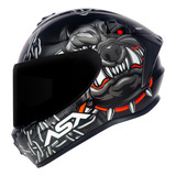 Capacete Asx Moto Draken Bull Cyber Fosco - Viseira Cristal