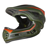 Capacete Bike Downhill Enduro X Full Removível My22 High One Cor Verde/laranja Tamanho M