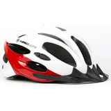 Capacete Ciclismo Absolute Nero Bike Mtb Speed Com Pisca Led Cor Branco/vermelho Tamanho G (58 - 62cm