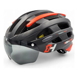 Capacete Ciclismo Mtb Speed C/ Visiera Óculos E Led Pisca