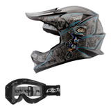 Capacete De Trilha Motocross Off Road + Oculos 788 Infantil