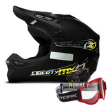 Capacete De Trilha + Óculos Preto Motocross Mx Pro Tork