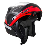 Capacete Escamoteável Pro Tork V-pro Jet 2 Carbon Cor Preto E Vermelho Tamanho Do Capacete 58
