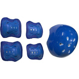 Capacete + Kit De Proteção Infantil Unitoys Ref.1560 Azul