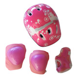 Capacete + Kit Proteção Infantil Rad7 Pink Bike Skate Patins