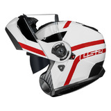 Capacete Ls2 Strobe 2 Ff908 Autox Branco Vermelho Limitado