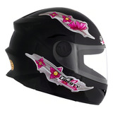 Capacete Moto Infantil Protork Liberty4 Kids Girls 54 Menina Cor Preto