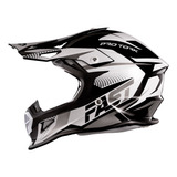 Capacete Motocross Trilha Feminino Masculino Pro Tork Fast Tech Branco - Cinza Tamanho 58 