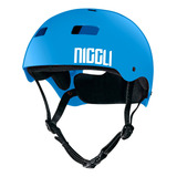 Capacete Niggli Iron Profissional N1 Para Skate Patins Bike Cor Azul Tamanho M