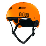 Capacete Niggli Iron Profissional N1 Para Skate Patins Bike Cor Laranja Tamanho G