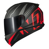 Capacete Norisk Razor Full Fosco Preto Vermelho Limitado