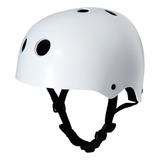 Capacete P M G Branco Skate Patins Long Bike Pro + Adesivos