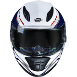 Capacete Para Moto Norisk Ff302 Ff302 Branco, Azul E Vermelho Brilhante Usa Tamanho 60 
