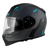 Capacete Para Moto X11 Capacete Revo Vision Sv Cinza E Azul Fosco Tamanho 60 