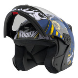 Capacete Robocop Escamoteável Fechado Mixs Gladiator Anubis Cor Azul Brilhante Tamanho Do Capacete 60