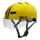 Capacete Skate Bike Patins Profissional Vision Cor Amarelo Viseira Cristal Tamanho M - Veste 57/58