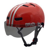 Capacete Skate Bike Profissional Premium Red Pro Cor Vermelho Viseira Fume Tamanho Gg - Veste 61/62