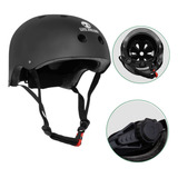 Capacete Skate Preto Fosco Patins Patinete Bicicleta Catraca Ajustável Spin Life Dreams - Tamanho P (53 - 56cm)
