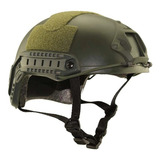 Capacete Tático Militar Airsoft Paintball 3 Peças Verde