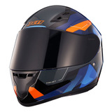 Capacete X11 Trust Pro Transit Azul/laranja