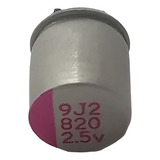 Capacitor Eletrolítico 820uf 2.5v 8x8mm - Kit Com 100 Peças
