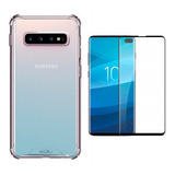 Capinha Capa Anti Impacto Para Galaxy S10 Plus + Pelicula Cor Transparente