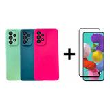 Capinha Case Samsng A53 5g Proteção Aveludada + Película 3d