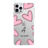 Capinha Corações Rosas Desenho Com Nome Capa De Celular
