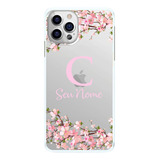 Capinha Flor De Cerejeira Flores Rosas Com Letra E Nome Capa