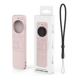 Capinha Protetora De Silicone Para Controle Apple Tv Siri 4k Cor Rose