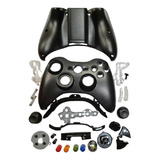 Carcaça Preto + Botões Compatível Com Controles De Xbox 360