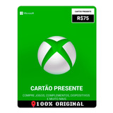 Card Crédito Gift R$75 Reais Saldo Live Xbox 360 One