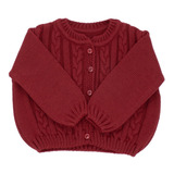 Cardigan De Lã Para Bebê Blusa C/botão De Trico Infantil