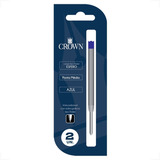 Carga Refil Parker Ca14007 Caneta Crown Azul | Preto 2 Uni.