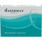 Carga Tinteiro Waterman Azul Oceano Grande S0110920 - Cx C/8