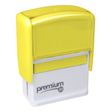 Carimbo Automático Premium 20 Tinta Preto Exterior Amarelo