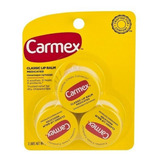 Carmex - Lip Balm Hidratante Labial Potinho Kit 3 Original