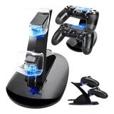 Carregador 2 Controles Ps4 Playstation 4 Duplo Base Dock Led