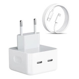 Carregador 50w Turbo 2 Usb-c Para iPhone iPad E Apple Watch