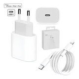 Carregador Apple Fonte Usbc Turbo Compatível Com iPhone 11 12 13 Pro Max iPad iPod Cor Branco