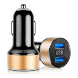 Carregador Carro Adaptador De Celular Prisma Duo Usb Dourado