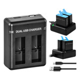 Carregador Duplo Para Bateria Gopro Ahdbt-501 / Hero7,6e5