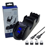Carregador Duplo Ps5 Dualsense Com Led E 4 Adaptadores Usb-c